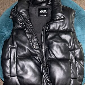 Zara womens leather vest